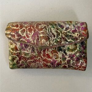 HOBO Lacy Leather Wallet in Rainbow Cheetah